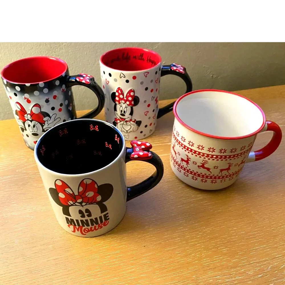 Collectible Mug Lot of 4 - Authentic Disney Parks Minnie Mouse & MSRF